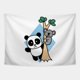 Cute Panda and Koala Tapestry