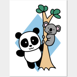 Cute Panda and Koala Posters and Art