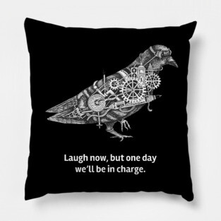Steampunk Pigeon tattoo design Pillow