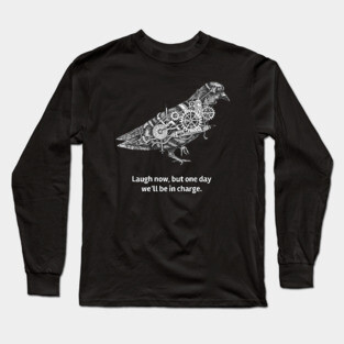 Steampunk Pigeon tattoo design Long Sleeve T-Shirt