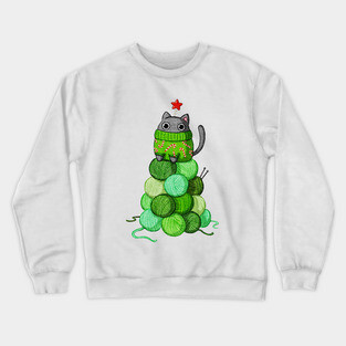 Cat Christmas Tree Crewneck Sweatshirt