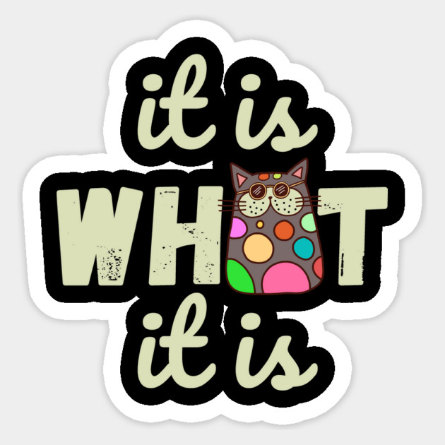 It is What It is Doodle Cat Sticker by The WYLD Tribe