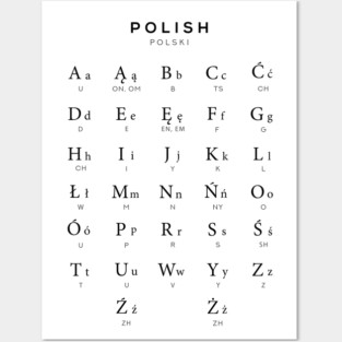 Polish Alphabet Chart, Poland Language Chart, White Posters and Art