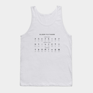 Elder Futhark Runes Alphabet Chart - White Tank Top
