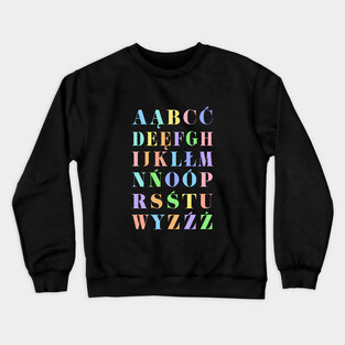 Children's Polish Alphabet Chart, Poland Language Chart, Pastel Crewneck Sweatshirt