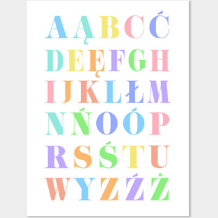Children's Polish Alphabet Chart, Poland Language Chart, Pastel Posters and Art