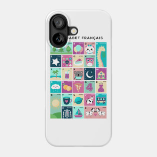 French Alphabet Picture Chart - L'alphabet Francais Phone Case
