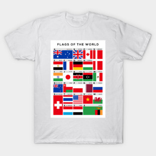Flags of The World Picture Chart - A-Z of Flags T-Shirt