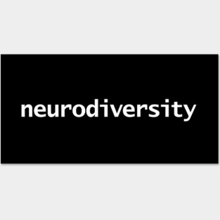 Neurodiversity White Text Typography Posters and Art