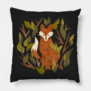 Shy Woodland Fox Pillow