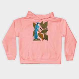 Blue Jay and Berries Kids Hoodie