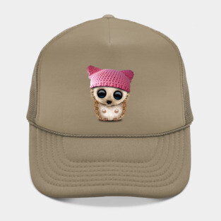 Cute Baby Hedgehog Wearing Pussy Hat Hat