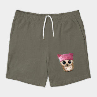 Cute Baby Hedgehog Wearing Pussy Hat Shorts