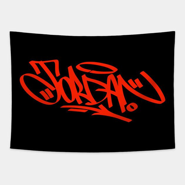Jordan Graffiti Tag Tapestry by DOSER