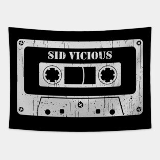 Sid Vicious - Vintage Cassette White Tapestry