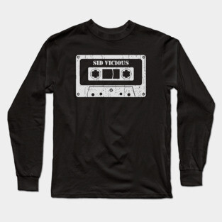 Sid Vicious - Vintage Cassette White Long Sleeve T-Shirt
