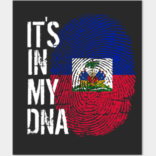 Haiti Flag Fingerprint My Story DNA Haitian Posters and Art