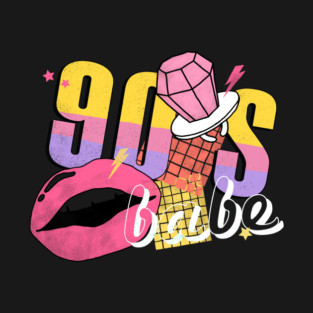 90s Babe Retro Groovy Design T-Shirt