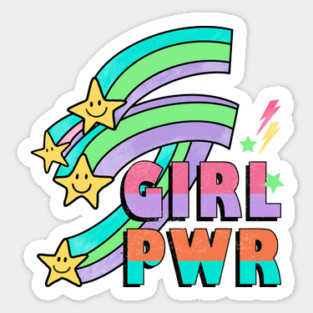 Retro Girl Power 80s Gift Sticker