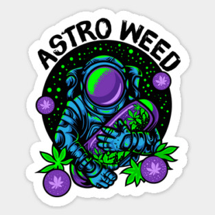 Astronaut Weed Outerspace Sticker