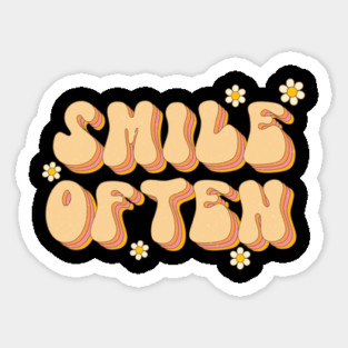 Smile Often Retro Groovy Design Magnet