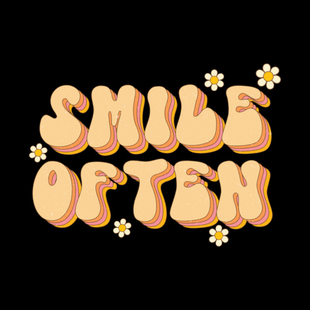 Smile Often Retro Groovy Design by The WYLD Tribe