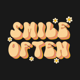Smile Often Retro Groovy Design T-Shirt
