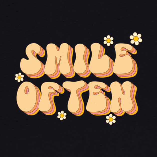 Smile Often Retro Groovy Design by The WYLD Tribe