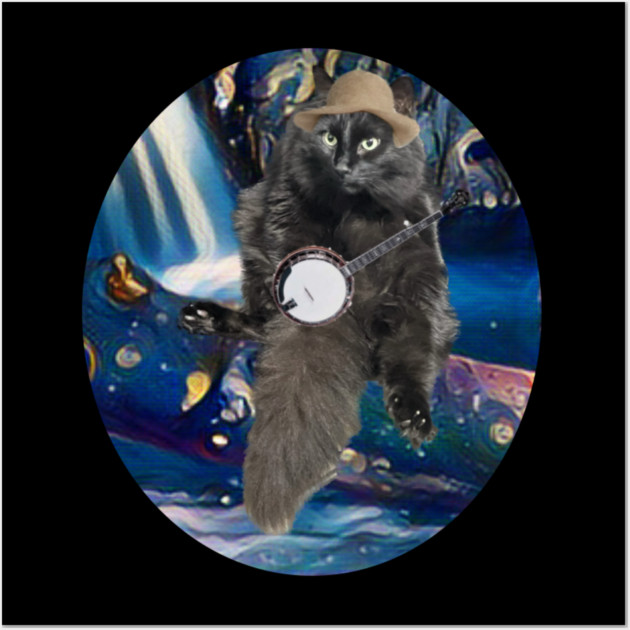 Banjo Alvin Cat Wall Art by CriticCat