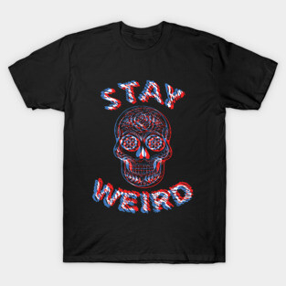 Stay Weird Sugar Skull Optical Illusion T-Shirt