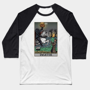 Death Tarot Card The Legend of Sleepy Hollow Headless Horseman Baseball T-Shirt