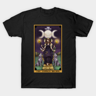 The Goddess Hecate in The Moon Tarot Card T-Shirt