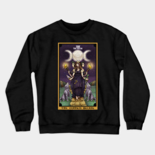 The Goddess Hecate in The Moon Tarot Card Crewneck Sweatshirt