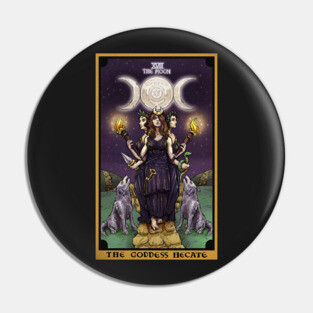 The Goddess Hecate in The Moon Tarot Card Pin