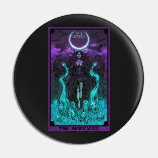 The Morrigan Death Tarot Card Pin