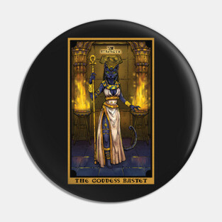 The Goddess Bastet Strength Tarot Card Pin