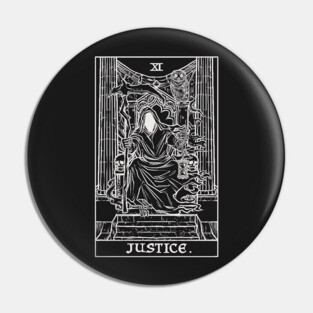 Justice Tarot Card Tapestry Grim Reaper Halloween Pin