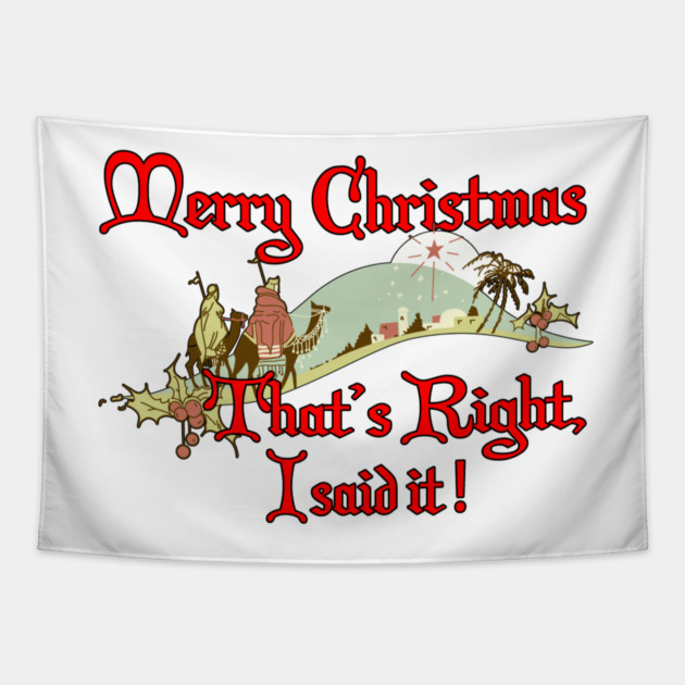 Merry Christmas Tee Tapestry by Joaddo