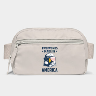 Joe Biden Says Two Words Made In America USA American Flag Funny Biden 2 Words Quote Bag