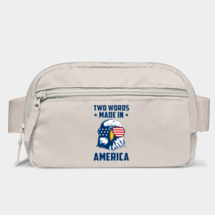 Joe Biden Says Two Words Made In America USA American Flag Funny Biden 2 Words Quote Bag