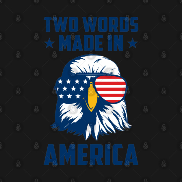 Joe Biden Says Two Words Made In America USA American Flag Funny Biden 2 Words Quote by Tshirtiz