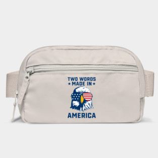 Joe Biden Says Two Words Made In America USA American Flag Funny Biden 2 Words Quote Bag