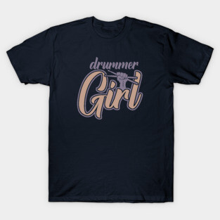 Drummer Girl Retro T-Shirt