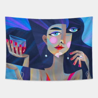 Wine O'Clock Tapestry