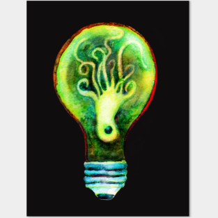 OctoBulb  -  Octopus in a Lightbulb! Posters and Art