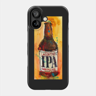 IPA Lagunitas Beer Art Print from Original Watercolor Phone Case