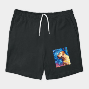 Yellow Labrador Night (portrait) Shorts
