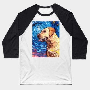 Yellow Labrador Night (portrait) Baseball T-Shirt