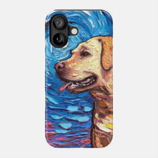 Yellow Labrador Night (portrait) Phone Case