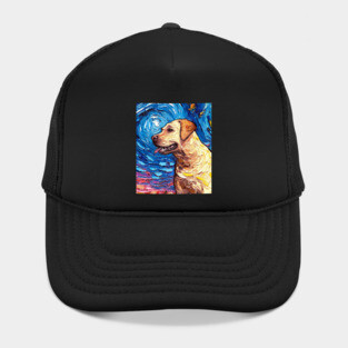 Yellow Labrador Night (portrait) Hat